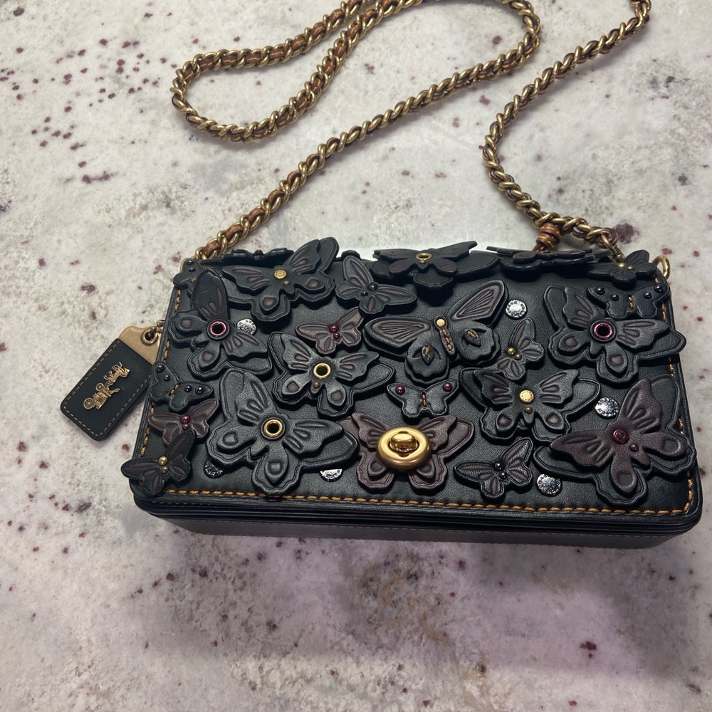 Rare Coach Black Butterfly Appliqué Dinky